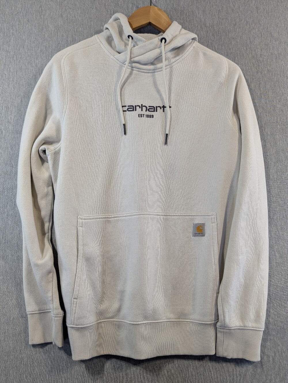 Carhartt Force Relaxed Fit Logo Hoodie Women's Large Cream Moisture Wicking - Picture 5 of 12